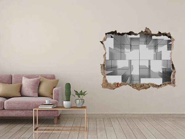 Zelfklevende 3D wandsticker illusie Ruimte in beton