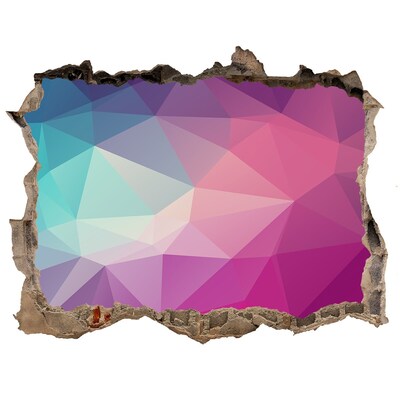 Zelfklevende 3D wandsticker illusie Geometrie in het gat