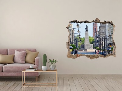 Wandsticker 3D doorkijk Straat met een monument