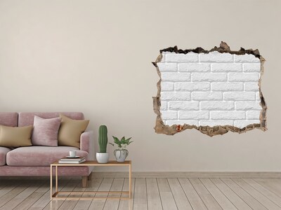 Zelfklevende 3D wandsticker illusie Beschadigde bakstenen muur