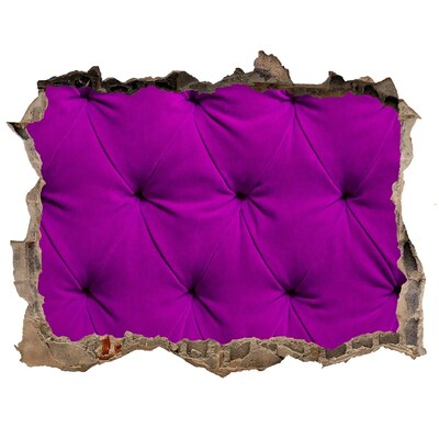 Wandsticker 3D gat met uitzicht Fuchsia behang in een gat in de muur