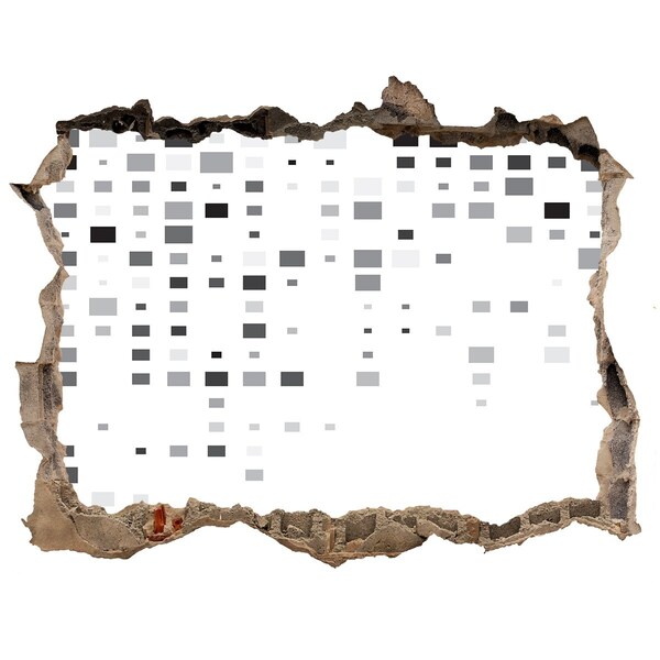 Zelfklevende 3D wandsticker illusie Vervallen muur met digitaal patroon