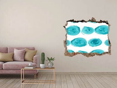 Zelfklevende muursticker 3D gat Turquoise water in het gat