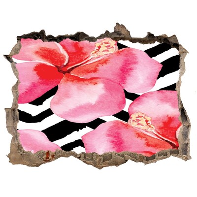 Zelfklevende 3D wandsticker illusie Bloemengat in de muur