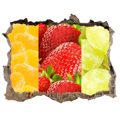 Wandsticker 3D doorkijk Fruitparadijs achter de muur