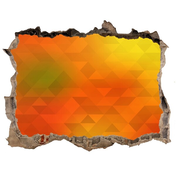 Wandsticker 3D gat met uitzicht Een vurige scheur in de muur