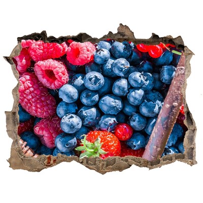 Wandsticker 3D gat met uitzicht Fruity Hole in the Wall