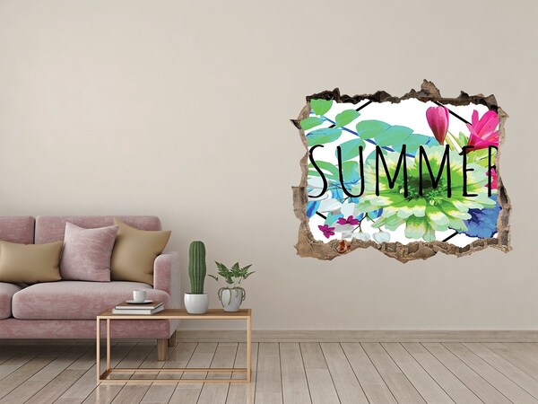 Zelfklevende 3D wandsticker illusie De bloemenpracht van de zomer