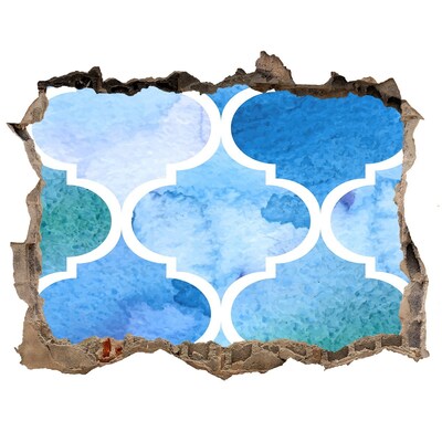 Zelfklevende muursticker 3D gat Zeemozaïek in een gat in de muur