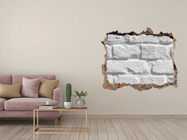 Zelfklevende 3D wandsticker illusie Een verwoeste bakstenen muur