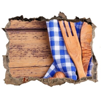 Zelfklevende 3D wandsticker illusie Culinaire hoek