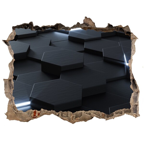 Wandsticker 3D gat met uitzicht Moderne ruimte achter de muren