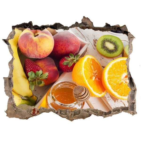 Wandsticker 3D doorkijk Fruitparadijs met honing