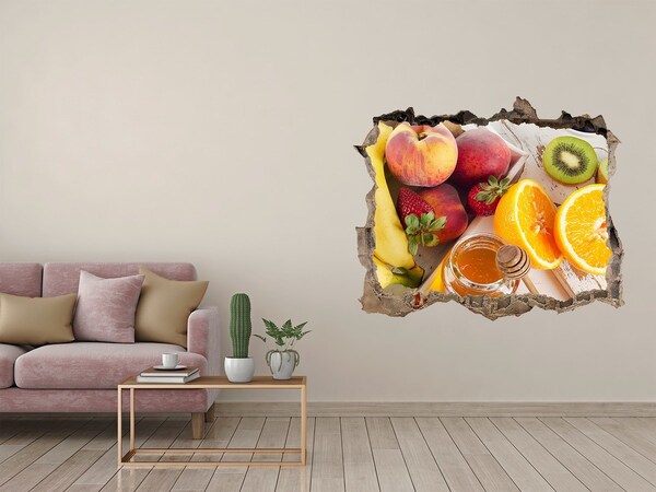Wandsticker 3D doorkijk Fruitparadijs met honing