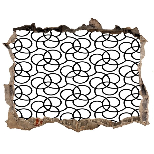 Zelfklevende 3D wandsticker illusie Geometrische patronen tegen de achtergrond van een beschadigde muur.