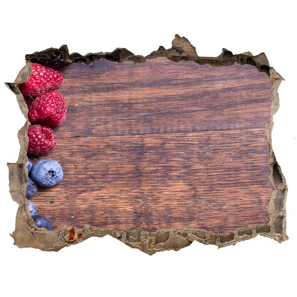 Zelfklevende 3D wandsticker illusie Een fruitparadijs in een vervallen muur.