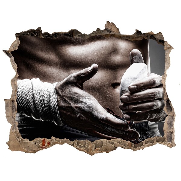 Zelfklevende 3D wandsticker illusie Kampioen in de vechtsport