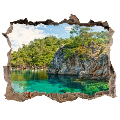 Wandsticker 3D doorkijk Paradijsbaai