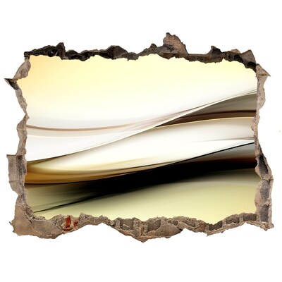 Zelfklevende 3D wandsticker illusie Abstract landschap in een gat in de muur