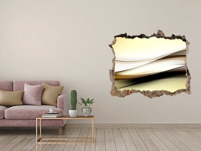 Zelfklevende 3D wandsticker illusie Abstract landschap in een gat in de muur