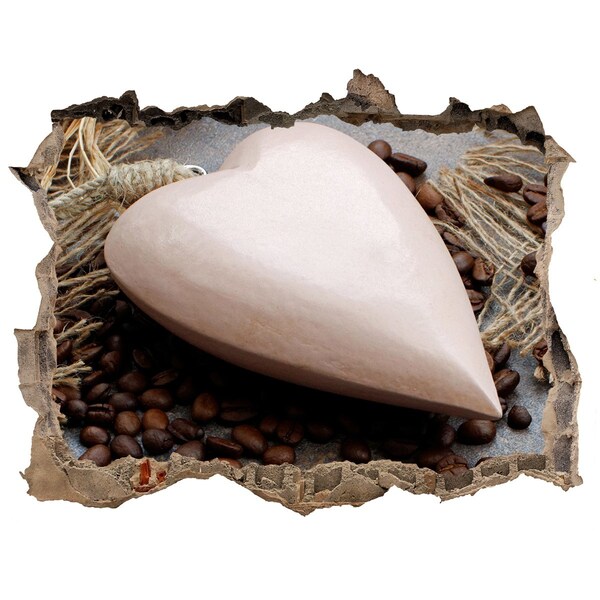 Zelfklevende 3D wandsticker illusie Een koffie-oase te midden van de ruïnes