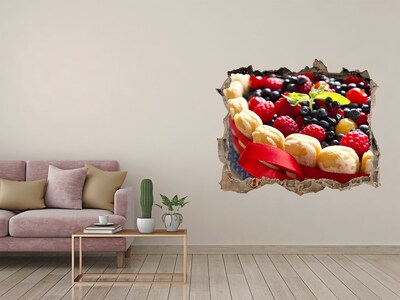 Zelfklevende 3D wandsticker illusie Fruitcake van Hole in the Wall