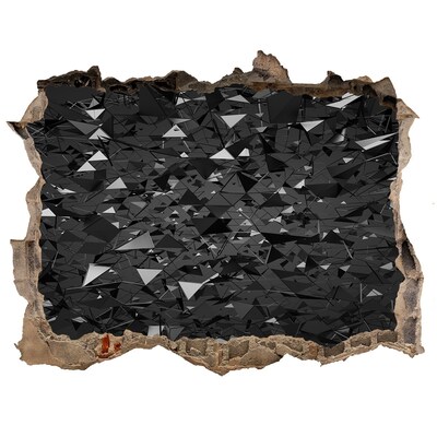 Wandsticker 3D gat met uitzicht Zwarte afgrond in de muur