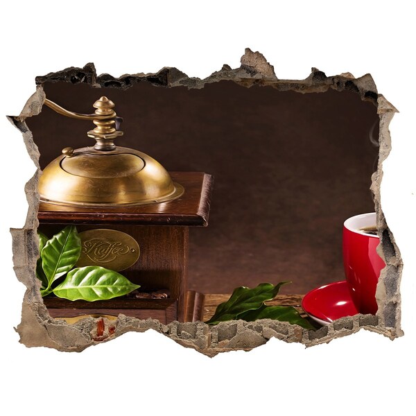 Zelfklevende muursticker 3D gat Een koffieoase in het hart van het huis