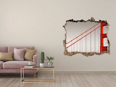 Wandsticker 3D gat met uitzicht De Golden Gate Bridge in San Francisco