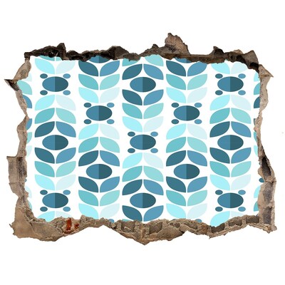 Wandsticker 3D doorkijk Gat in de muur Bloemenpatroon