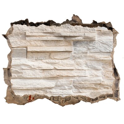 Zelfklevende 3D wandsticker illusie Beschadigde muur met stenen afwerking