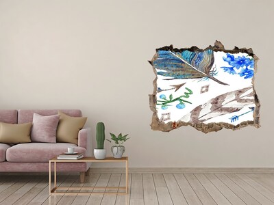 Zelfklevende muursticker 3D gat Een mysterieuze oase in de jungle