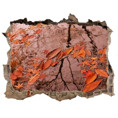 Zelfklevende 3D wandsticker illusie Herfstwateroppervlak