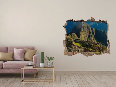 Zelfklevende 3D wandsticker illusie Inca-monumenten in Machu Picchu