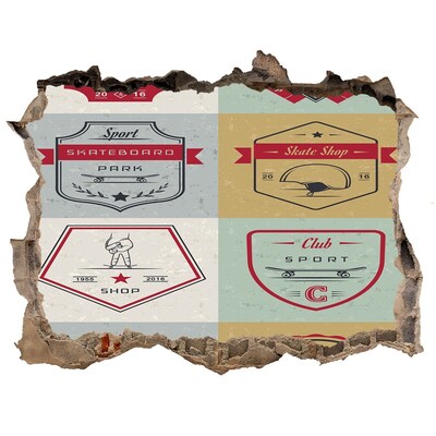 Wandsticker 3D doorkijk Skatepark in de stad