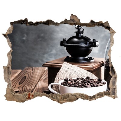 Zelfklevende muursticker 3D gat Vintage koffiehoek