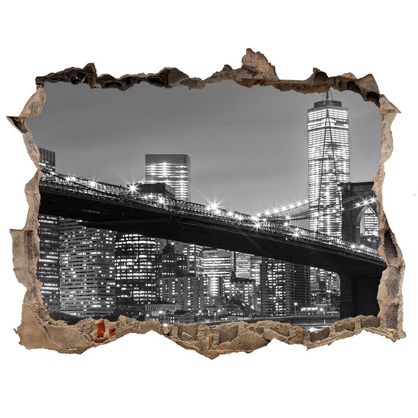 Wandsticker 3D doorkijk New York Bridge