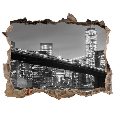 Wandsticker 3D doorkijk New York Bridge