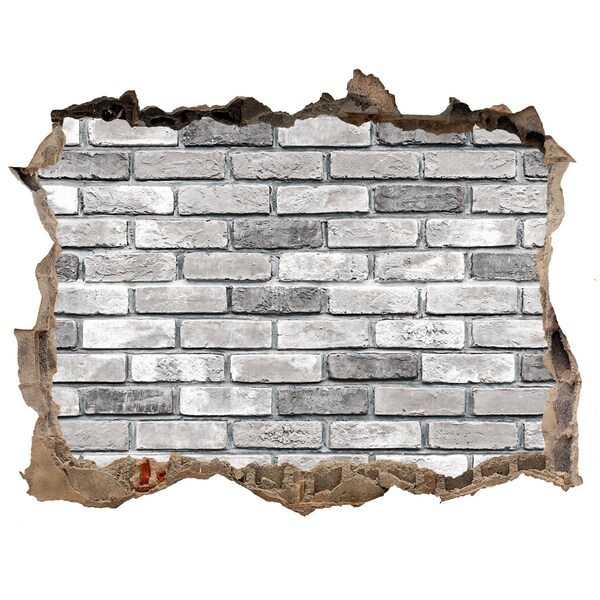 Zelfklevende 3D wandsticker illusie Een verwoeste bakstenen muur
