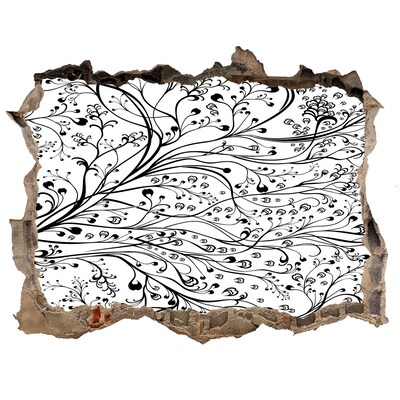 Zelfklevende muursticker 3D gat Bloemenpatroon op de muur