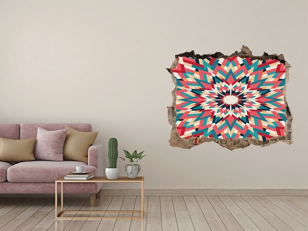 Zelfklevende muursticker 3D gat Geometrie in het gat