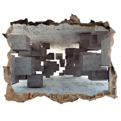 Zelfklevende muursticker 3D gat Een transparante ruimte in een surrealistische stijl.