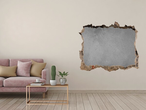 Zelfklevende 3D wandsticker illusie Gebarsten muur met zicht op het beton