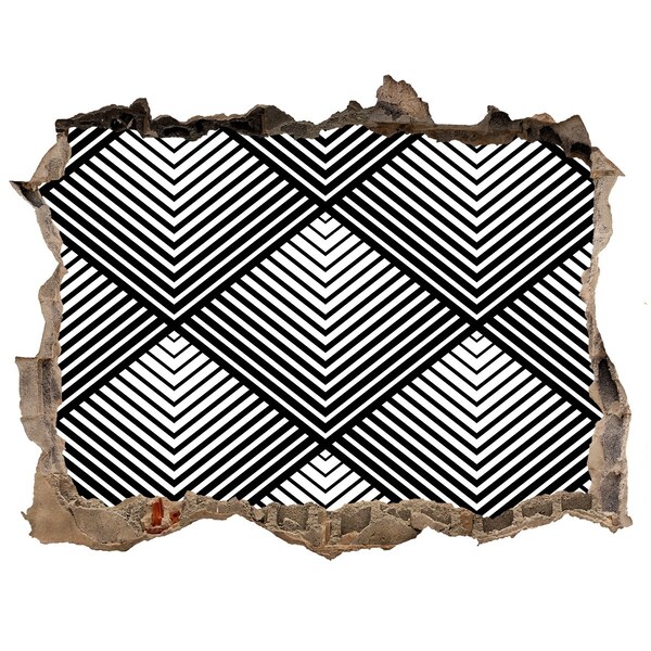 Zelfklevende 3D wandsticker illusie Geometrie in Scrap