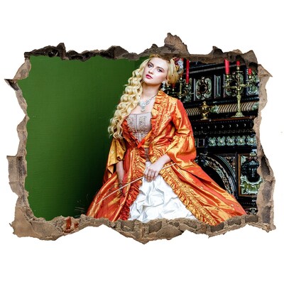 Zelfklevende muursticker 3D gat Een koninklijk bal in een historisch interieur.