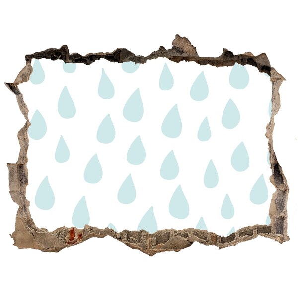 Zelfklevende 3D wandsticker illusie Regendruppels achter de muur