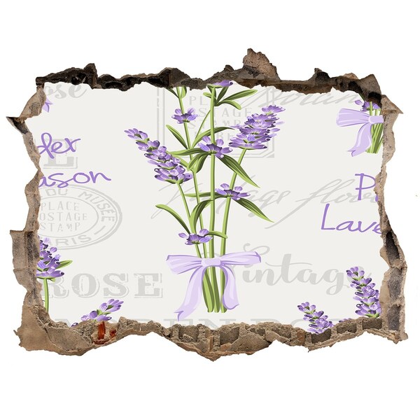 Zelfklevende 3D wandsticker illusie Vintage lavendeltuin