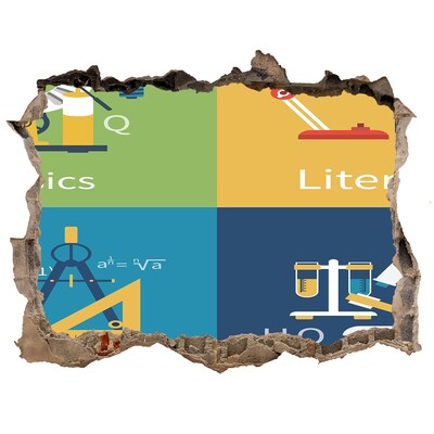 Wandsticker 3D doorkijk Wetenschap in actie