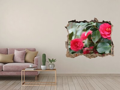 Zelfklevende 3D wandsticker illusie Bloementuin van beton