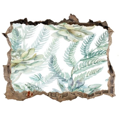 Wandsticker 3D doorkijk Een groene oase in beton.